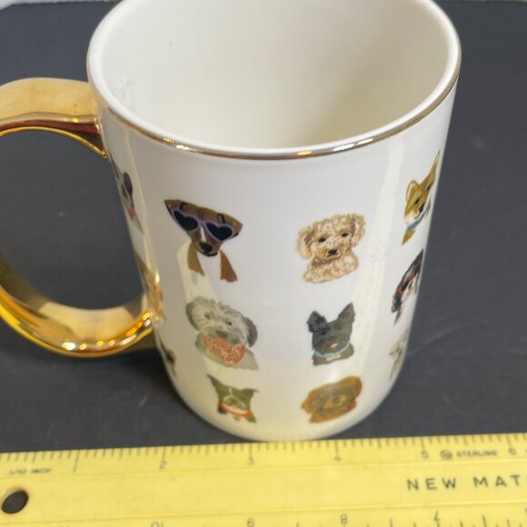 Dog-Themed Mug With Gold Handle & Illustrated Canine Designs By Rifle Paper Co. - Picture 7 of 7